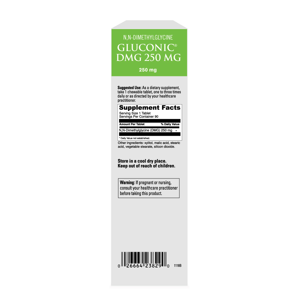 Product image for Gluconic DMG 250mg (chewable).