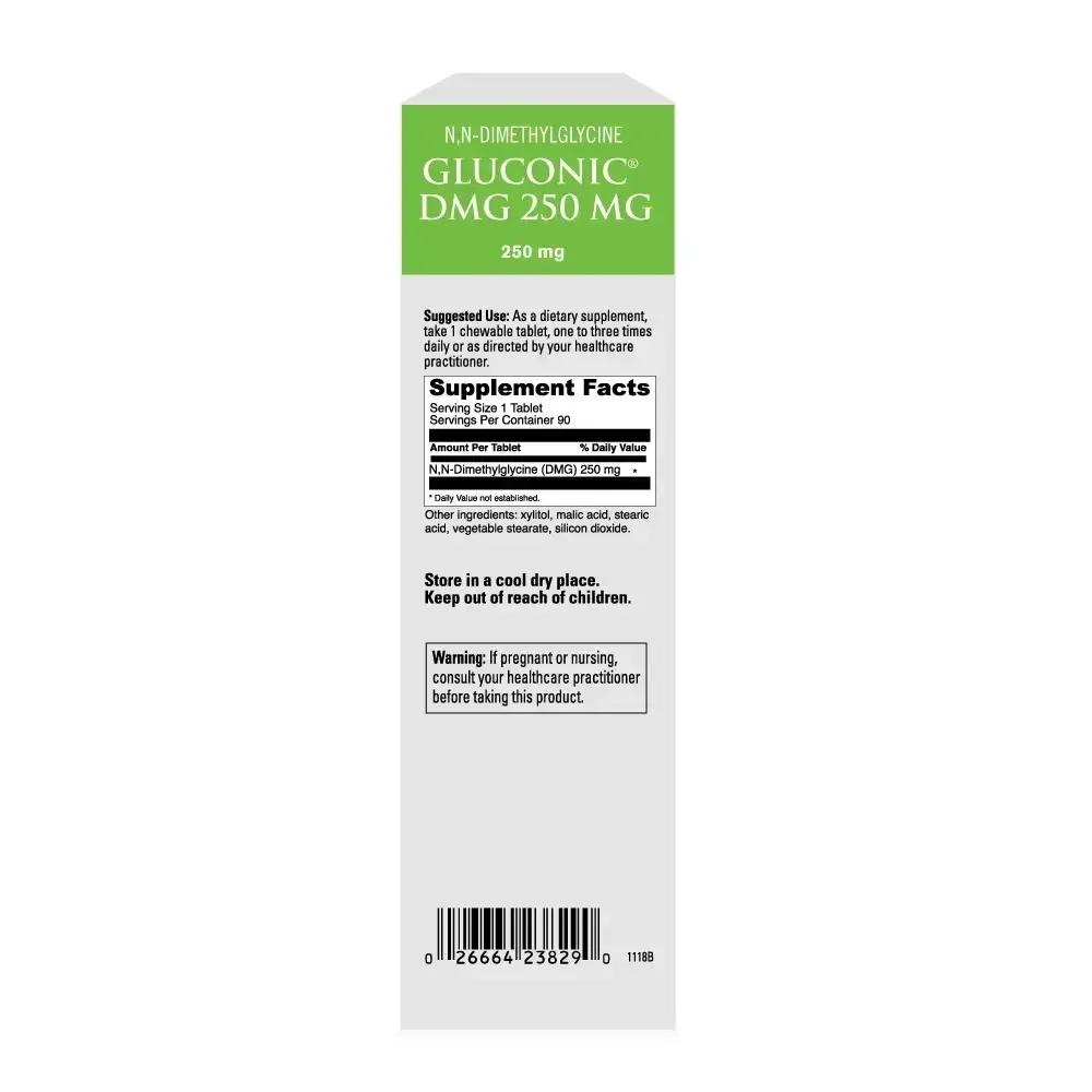 Product image for Gluconic DMG 250mg (chewable).
