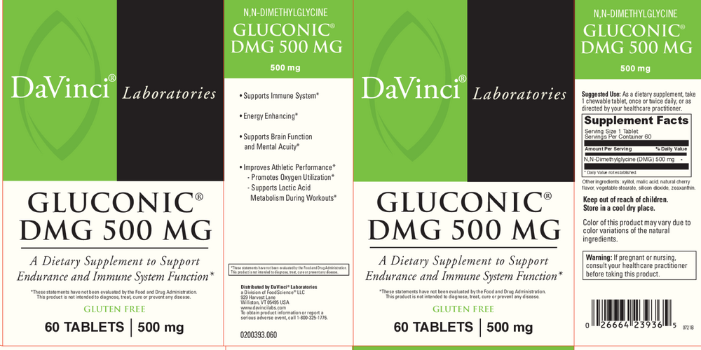 Product image for Gluconic DMG 500mg (chewable).