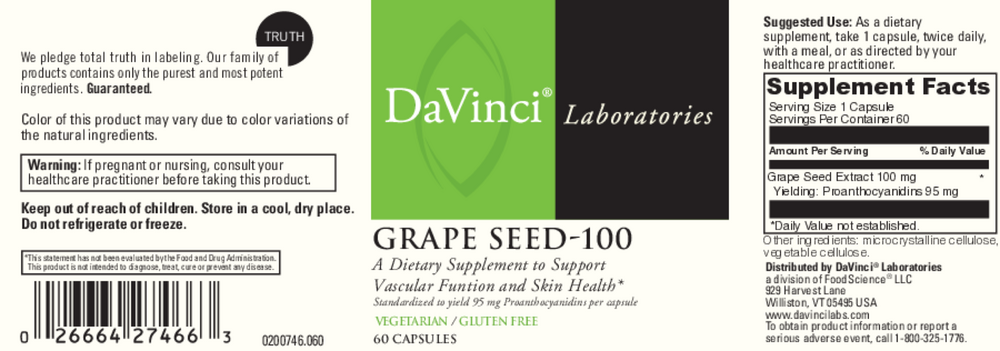 Product image for Grape Seed 100mg.