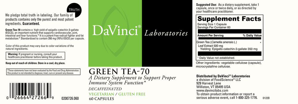 Product image for Green Tea-70 500mg.