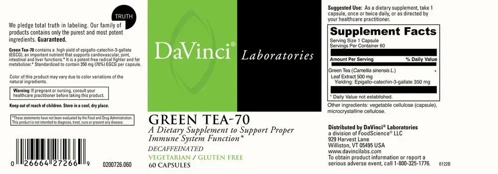 Product image for Green Tea-70 500mg.