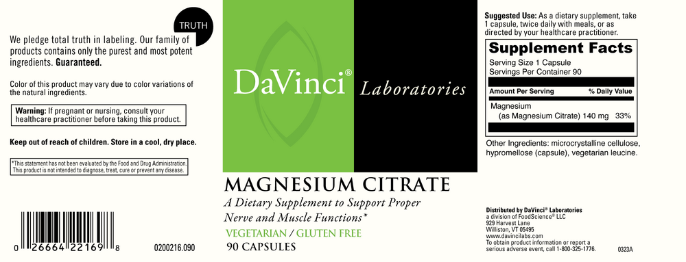 Product image for Magnesium Citrate 140mg.