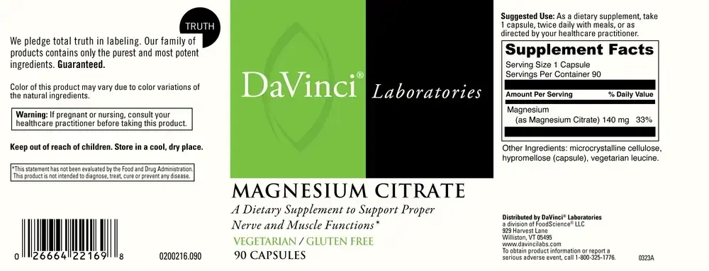 Product image for Magnesium Citrate 140mg.