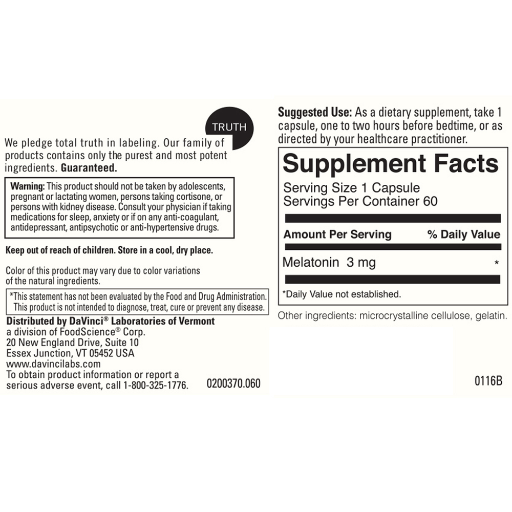 Product image for Melatonin 3mg.