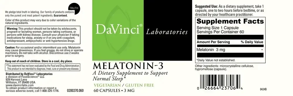 Product image for Melatonin 3mg.