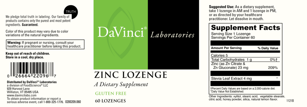 Product image for Zinc Lozenge 23mg.