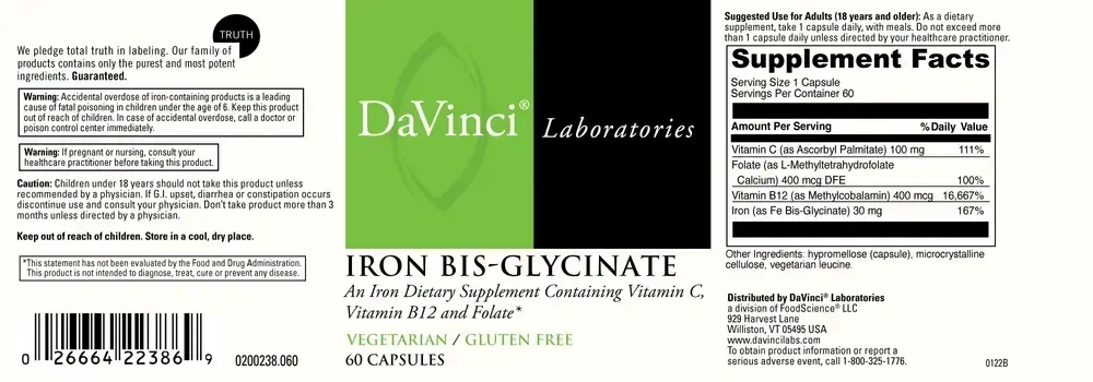 Product image for Iron Bis-Glycinate.