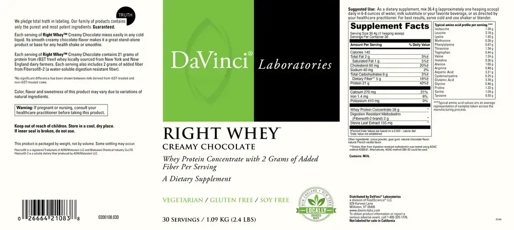 Product image for Right Whey, Creamy Chocolate.
