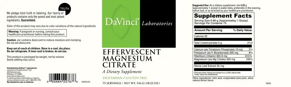 Product image for Effervescent Magnesium Citrate.