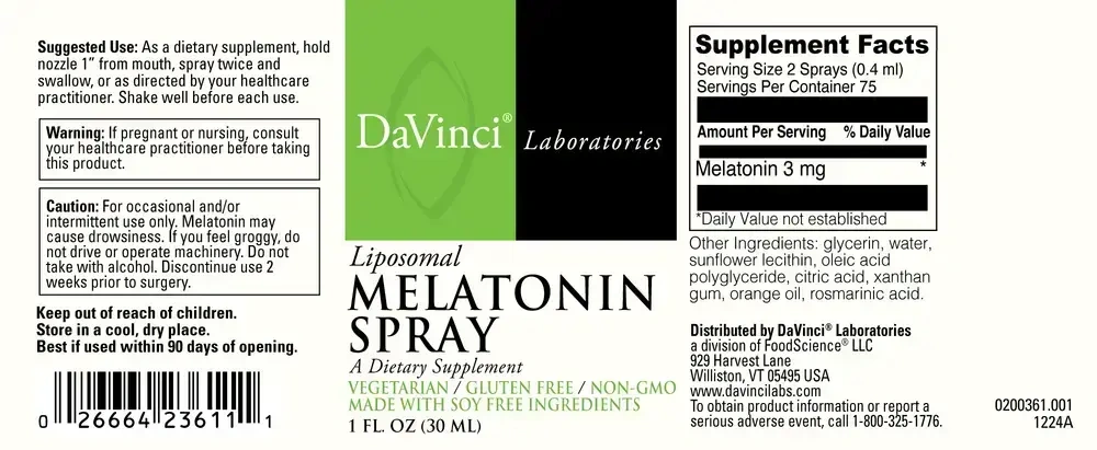 Product image for Melatonin Liposomal Spray.