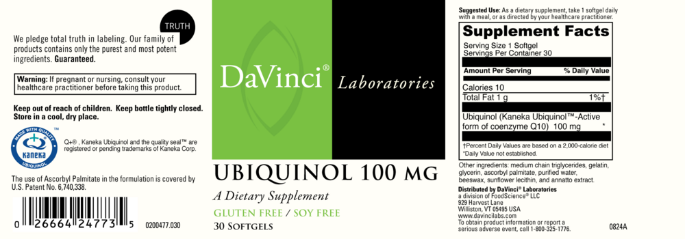 Product image for Ubiquinol 100mg.