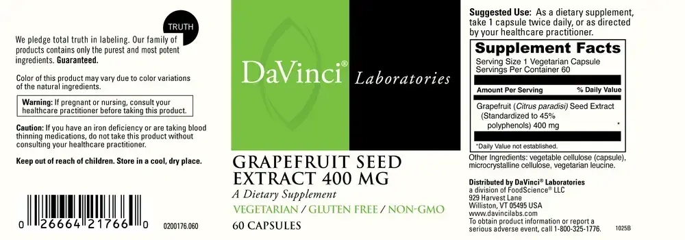 Product image for Grapefruit Seed Extract 400mg.