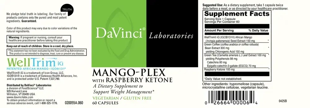 Product image for Mango-Plex with Raspberry Ketone.