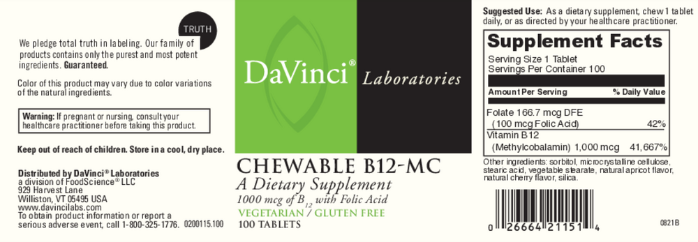 Product image for Chewable B12 MC.