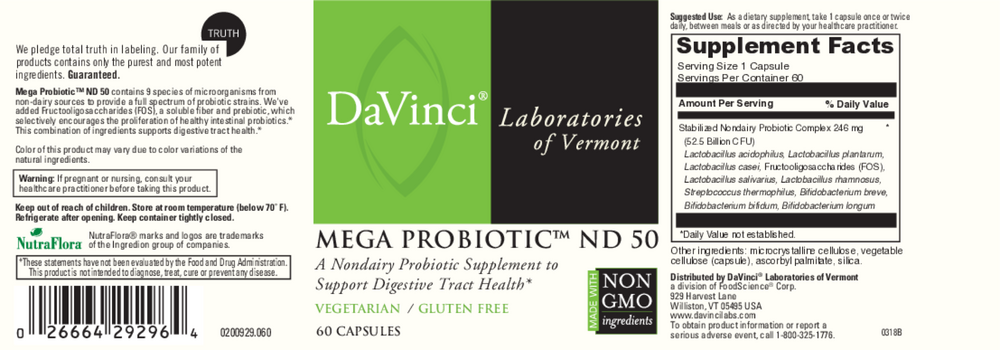 Product image for NonDairy Probiotic 50.