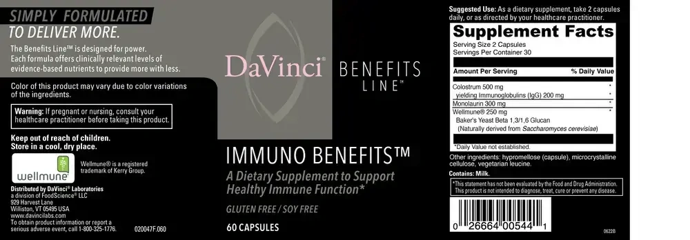 Product image for Immuno Benefits.