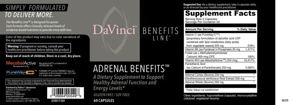 Product image for Adrenal Benefits.