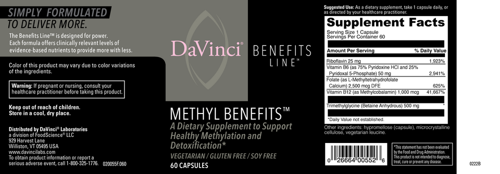 Product image for Methyl Benefits.