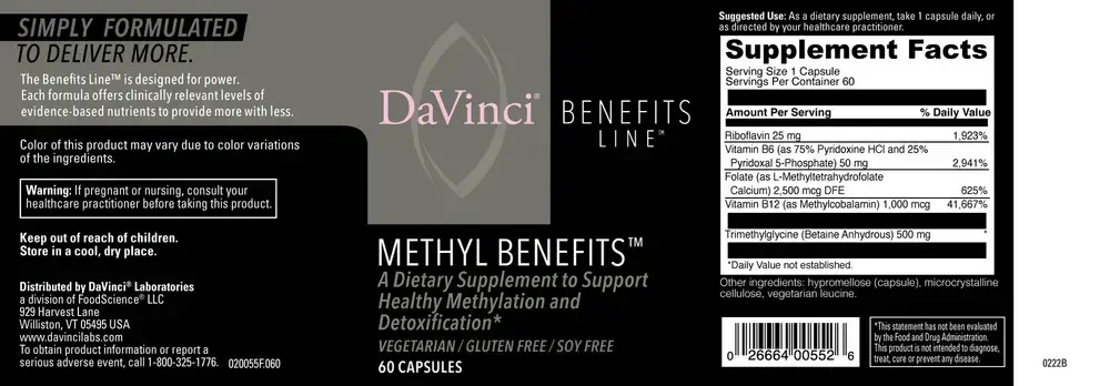 Product image for Methyl Benefits.