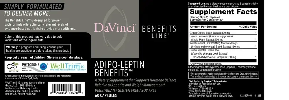 Product image for Adipo-Leptin Benefits.