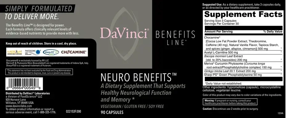 Product image for Neuro Benefits.