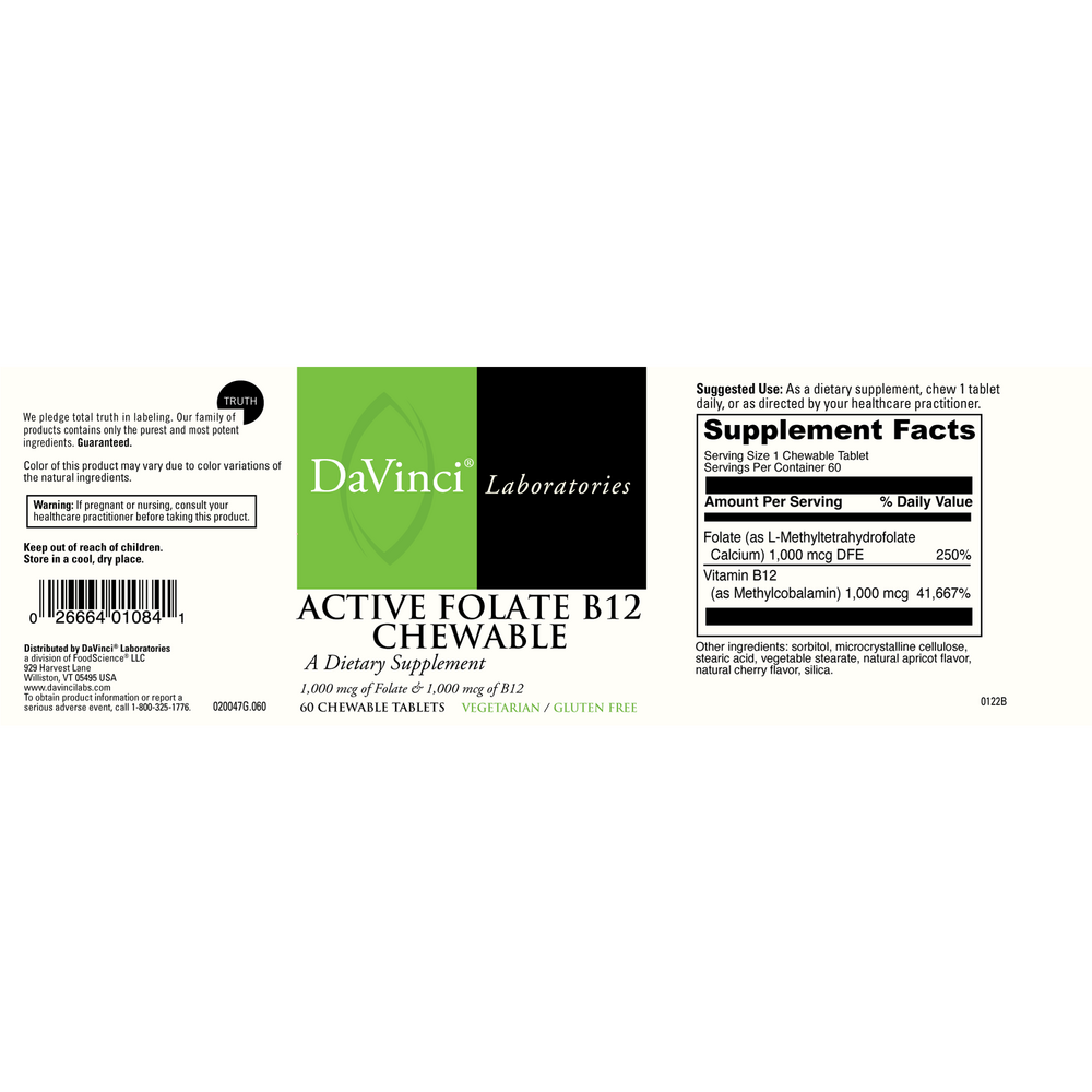 Product image for Active Folate B12 Chewable.
