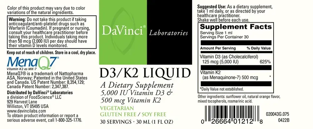 Product image for D3/K2 Liquid.