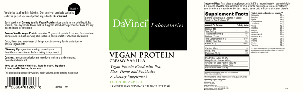 Product image for Vegan Protein Creamy Vanilla.