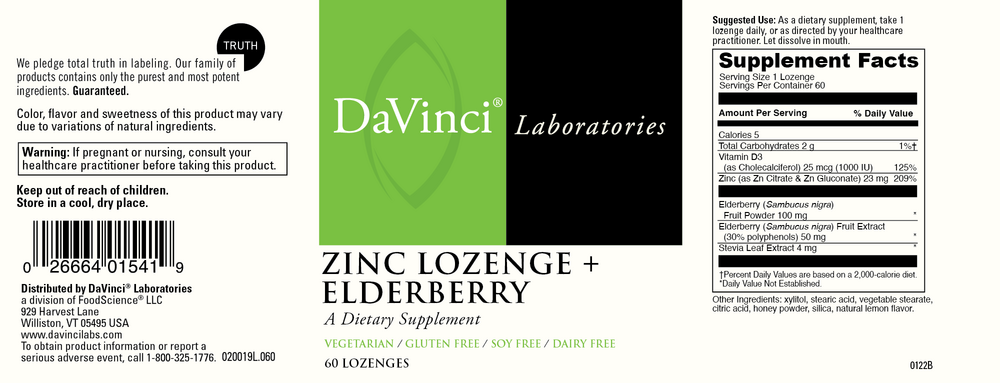 Product image for Zinc Lozenge + Elderberry Chewable.