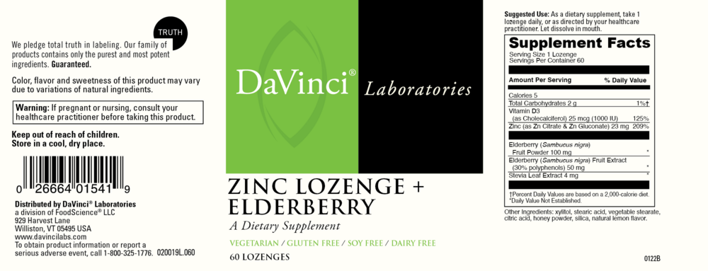 Product image for Zinc Lozenge + Elderberry Chewable.