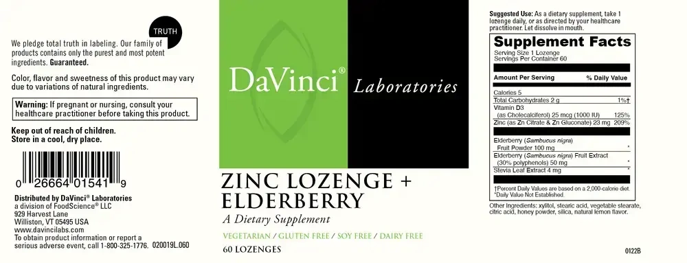 Product image for Zinc Lozenge + Elderberry Chewable.