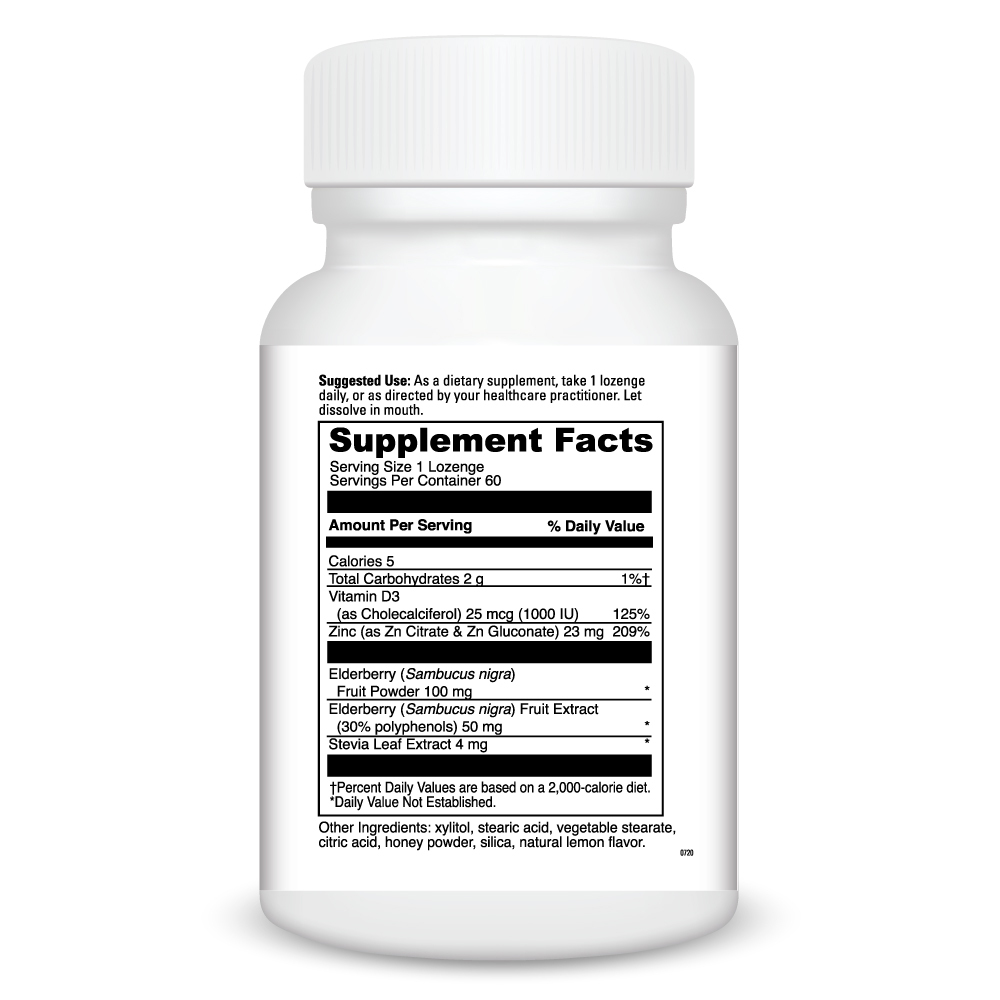 Product image for Zinc Lozenge + Elderberry Chewable.