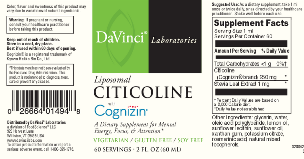 Product image for Liposomal Citicoline.