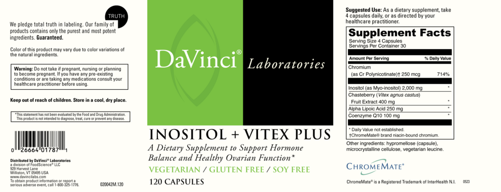 Product image for Inositol + Vitex Plus.