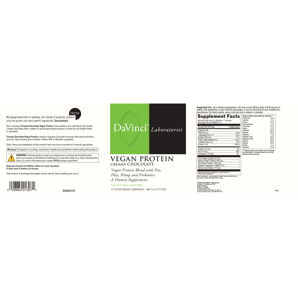 Product image for Vegan Protein Creamy Chocolate (California Only).