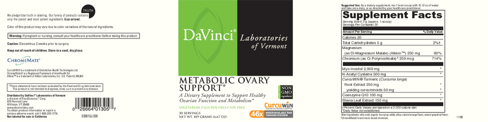 Product image for Metabolic Ovary Support (California Only).