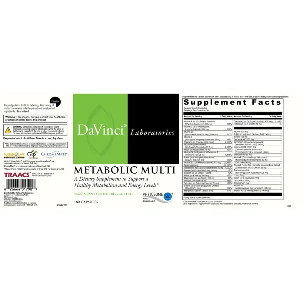 Product image for Metabolic Multi (California Only).
