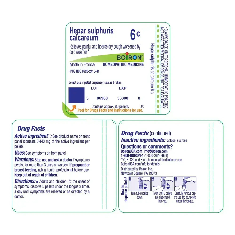 Product image for Hepar Sulphuris Calcareum 6c.