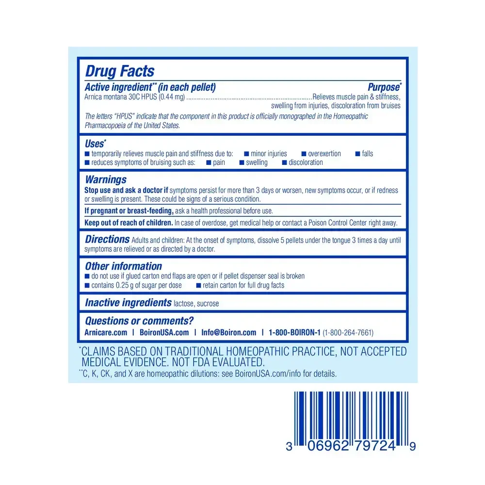Product image for Arnica 30c Bonus Care Pack.