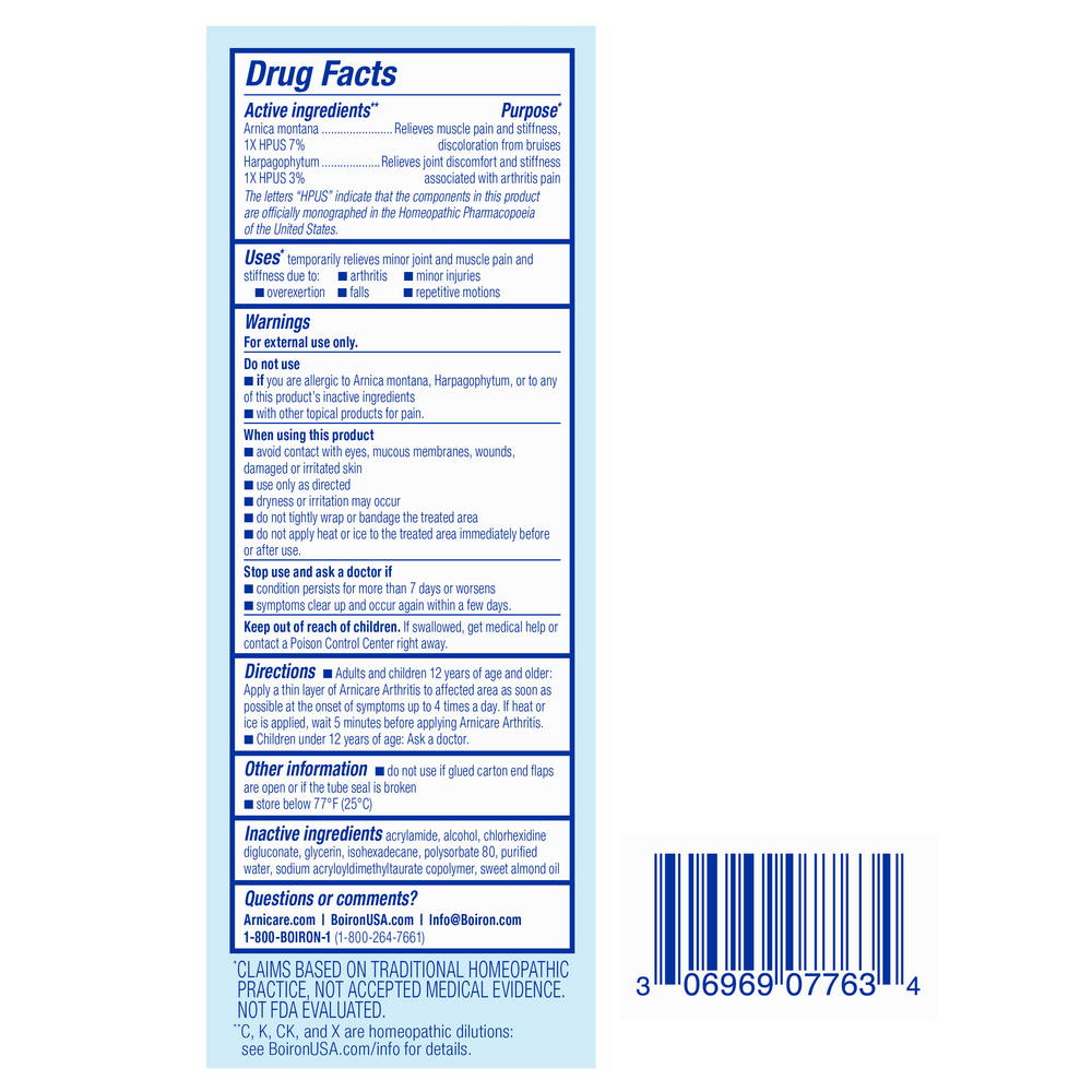 Product image for Arnicare® Arthritis Cream.