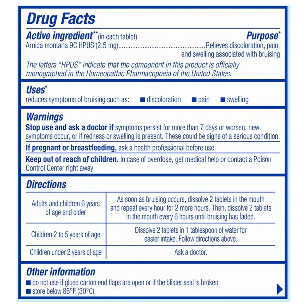 Product image for Arnicare® Bruise Tablets.