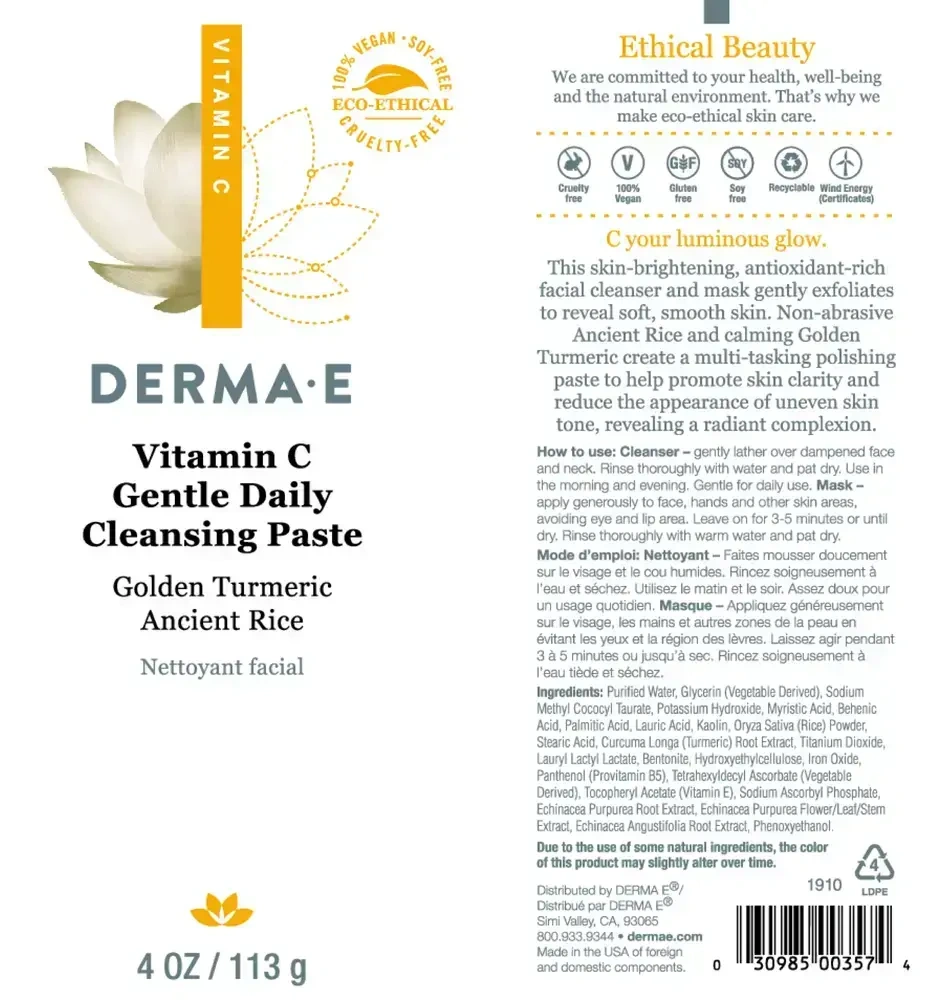 Product image for Vitamin C Gentle Daily Cleansing Paste.