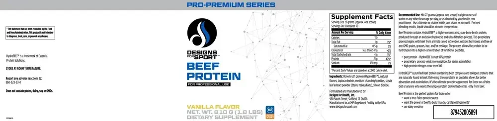 Product image for Grass-Fed Beef Protein Powder, Vanilla.