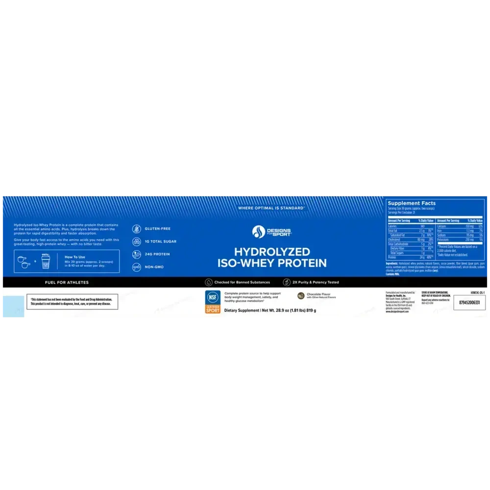 Product image for Hydrolyzed ISO-Whey Protein Chocolate.