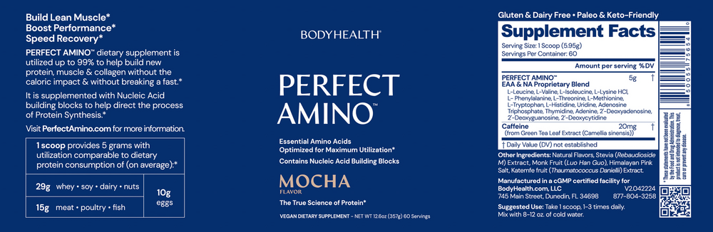 Product image for PerfectAmino Powder, Mocha.
