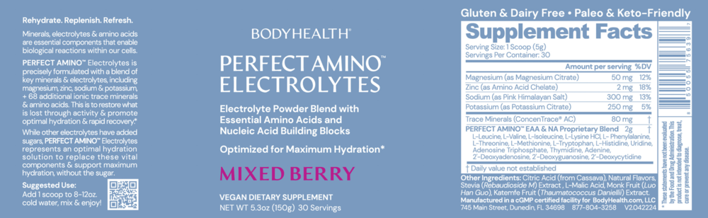 Product image for PerfectAmino Electrolytes, Mixed Berry.
