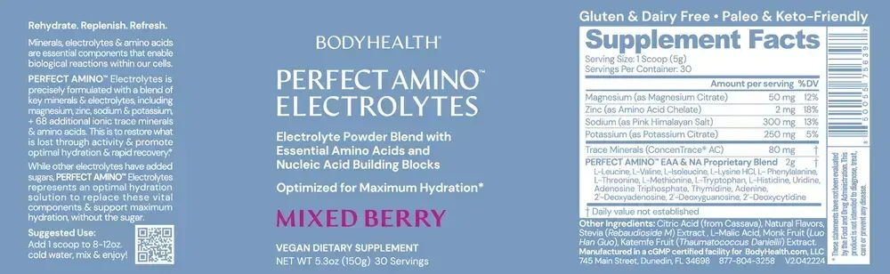 Product image for PerfectAmino Electrolytes, Mixed Berry.