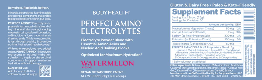 Product image for PerfectAmino Electrolytes, Watermelon.
