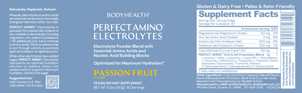 Product image for PerfectAmino Electrolytes, Passion Fruit.